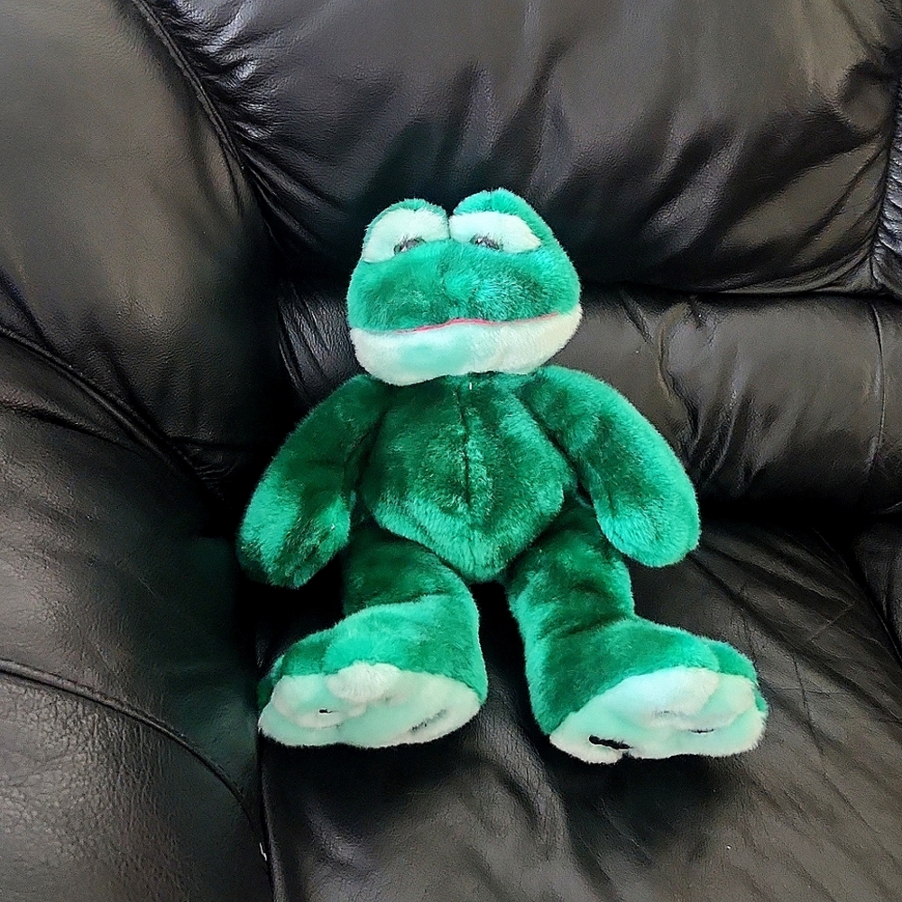 Green frog plush stuffed animal